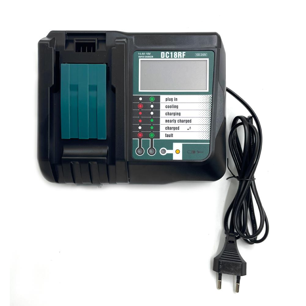 DC18RF Li-ion Super Fast Charger for Makita 14.4V-18V Lithium Battery BL1860B,BL1830,,BL1415,BL1440 with LED Screen, USB Port