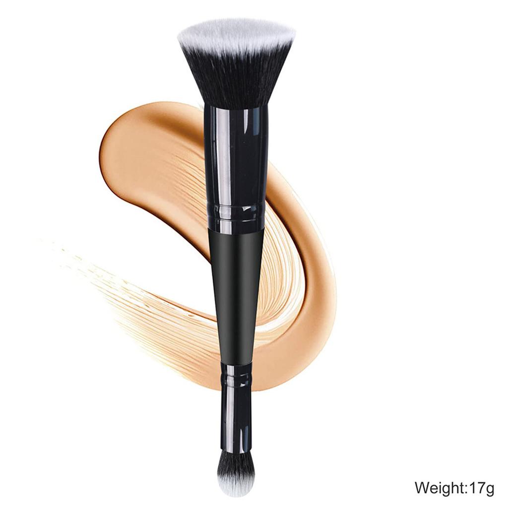 Flat-head Dual-ended Makeup Tool for Blending Buffing Concealing – 2-in-1 for Foundation & Cream Powder