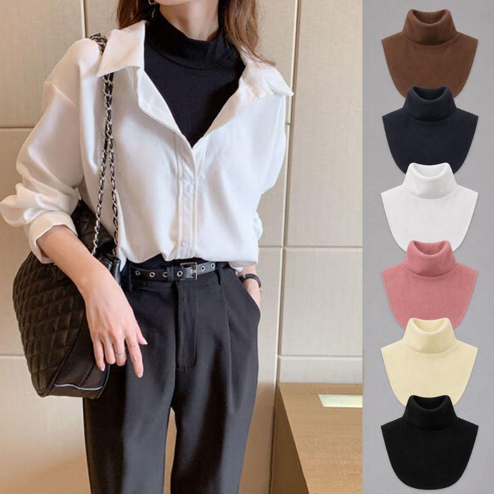 Detachable Fake Collar Warmer High Elastic Detachable Turtleneck Elastic Neck Cover For Women Men