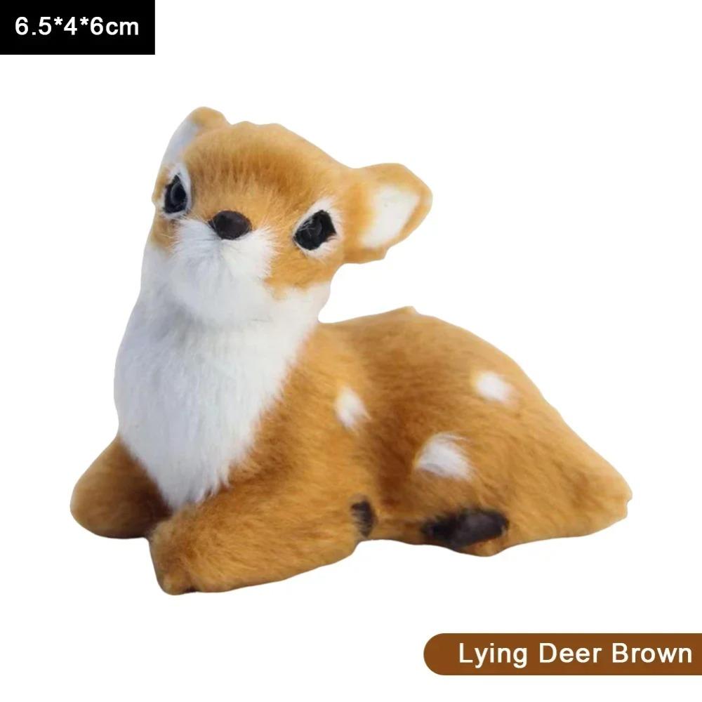 1pc Simulation Plush Animal Sika Deer Reindeer Lovely Xmas Home Decor Standing Miniatures Christmas Elk Scene Arrangement Props