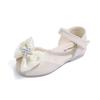 Girls' Rose Ribbon Bow and Rhinestone-Decorated Patent Leather Soft-Sole Princess Shoes / Fish-Mouth Children's Princess Sandals