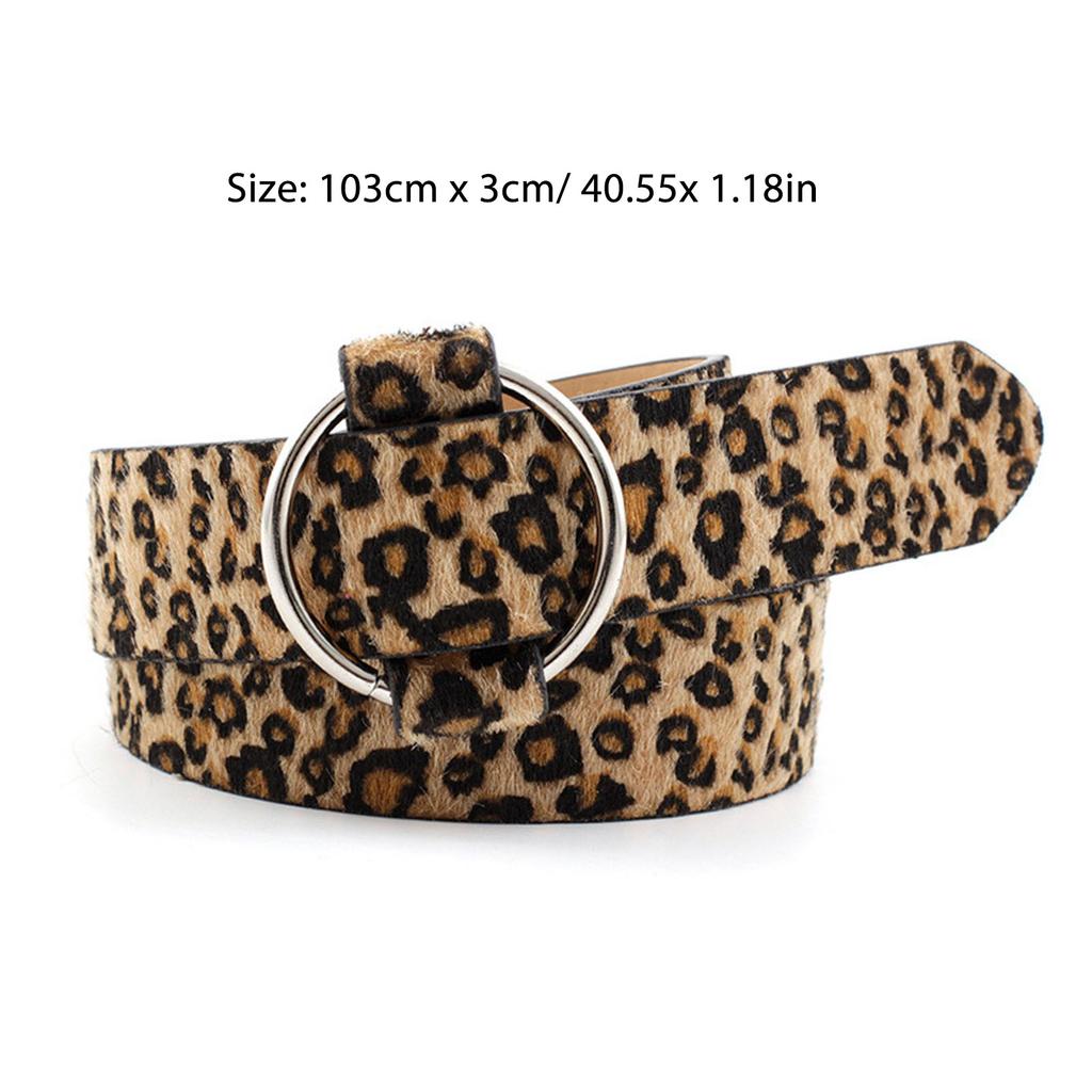 Women Round Buckle Belt Fashionable Casual Adjustable Comfortable Texture Belt for Formal Loose