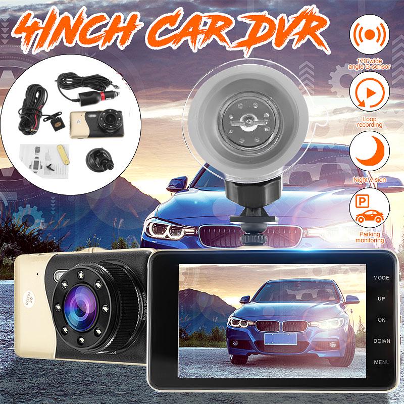 

4.0 дюймовый двойной объектив камеры HD1080P автомобиль DVR 170 градусов Видео Dash Cam Recorder G-Sensor с камерой заднего вида