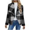 Ladies' Fashionable V Neck Long Sleeved Pocket Color Blocked Cardigan Flannel Warm Sleepwear Jacket