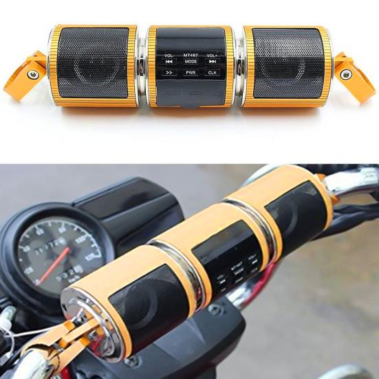 MT487 Bluetooth-compatible Speaker Handlebar Mount LED Screen Music Player Multifunction Motorcycle Bluetooth-compatible Speaker for Motorcycles