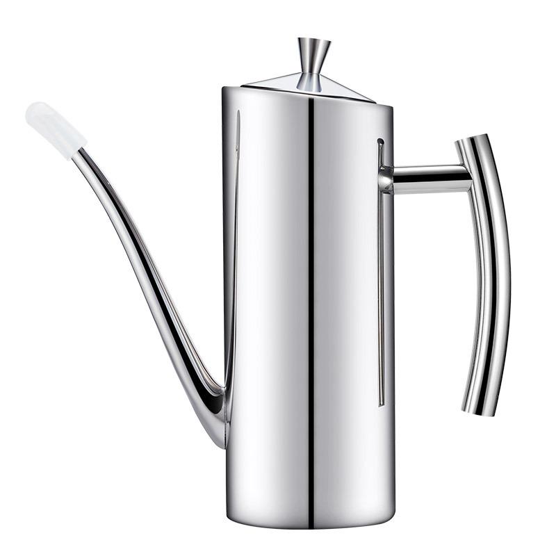 Premium Stainless Steel Oil Dispenser Bottle Kitchen Cruet 700ml/24oz Anti-Leakage Oil Pot Container for Kitchen Cooking