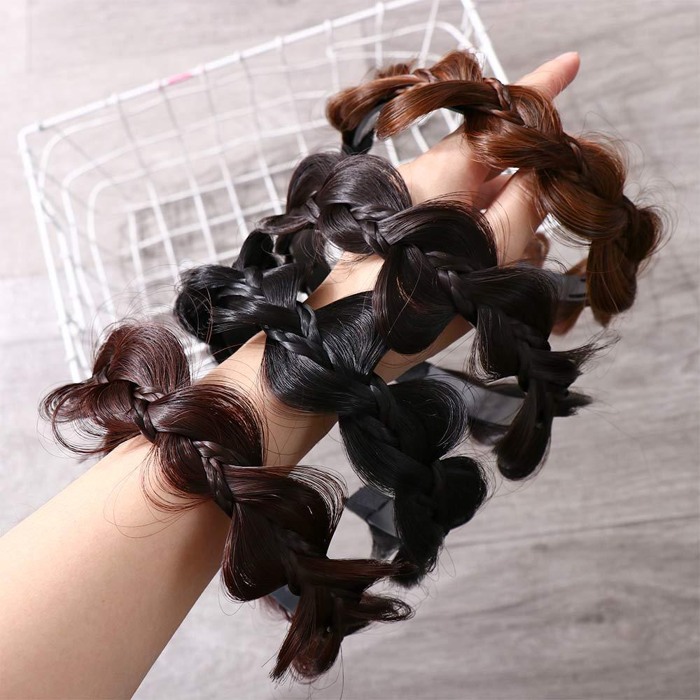 Wide-brimmed Twist Braided Korean Style Headwear Female Hairbands Wig Headband Wide Hair Hoop