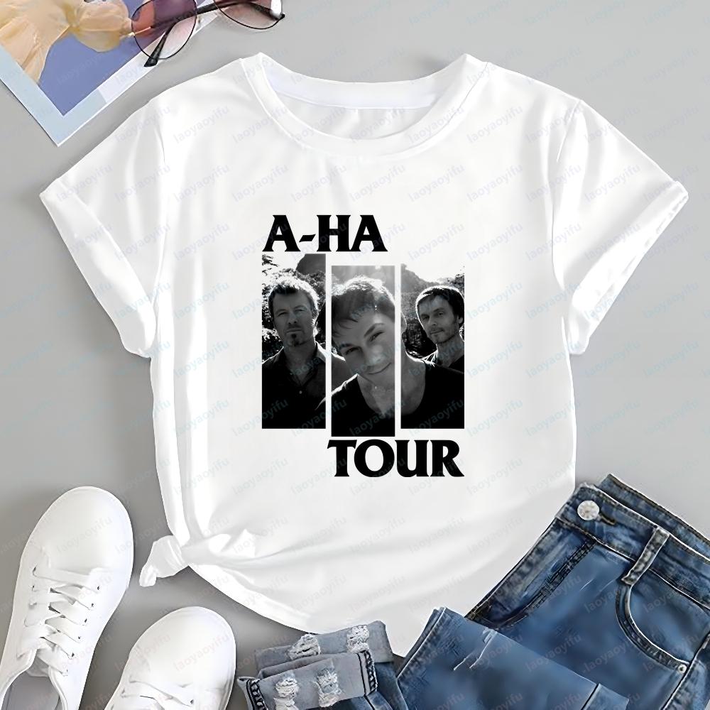 Streetwear A-ha Band T-shirt, Trendy Short-sleeved Shirt Suitable for Both Men and Women, with