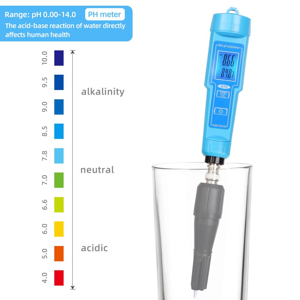 PH-61181 Digital PH Meter Acidimeter Analyzer Water Quality Tester Replaceable PH Probe for Soil Cheese Creams Meat Milk