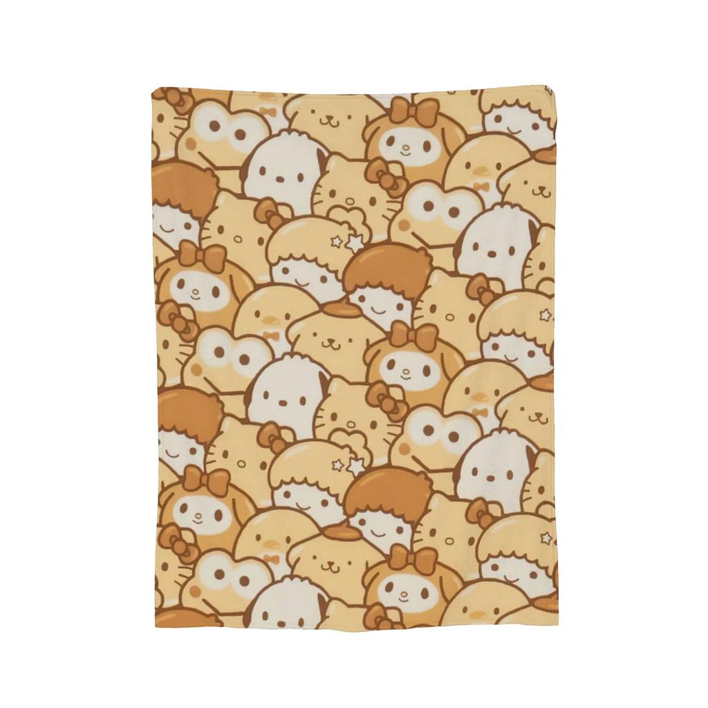 Cartoon Pom Pom Purin Plüschdecke Lustige Überwurfdecke für Zuhause Hotel Sofa 150*125cm Steppdecke,