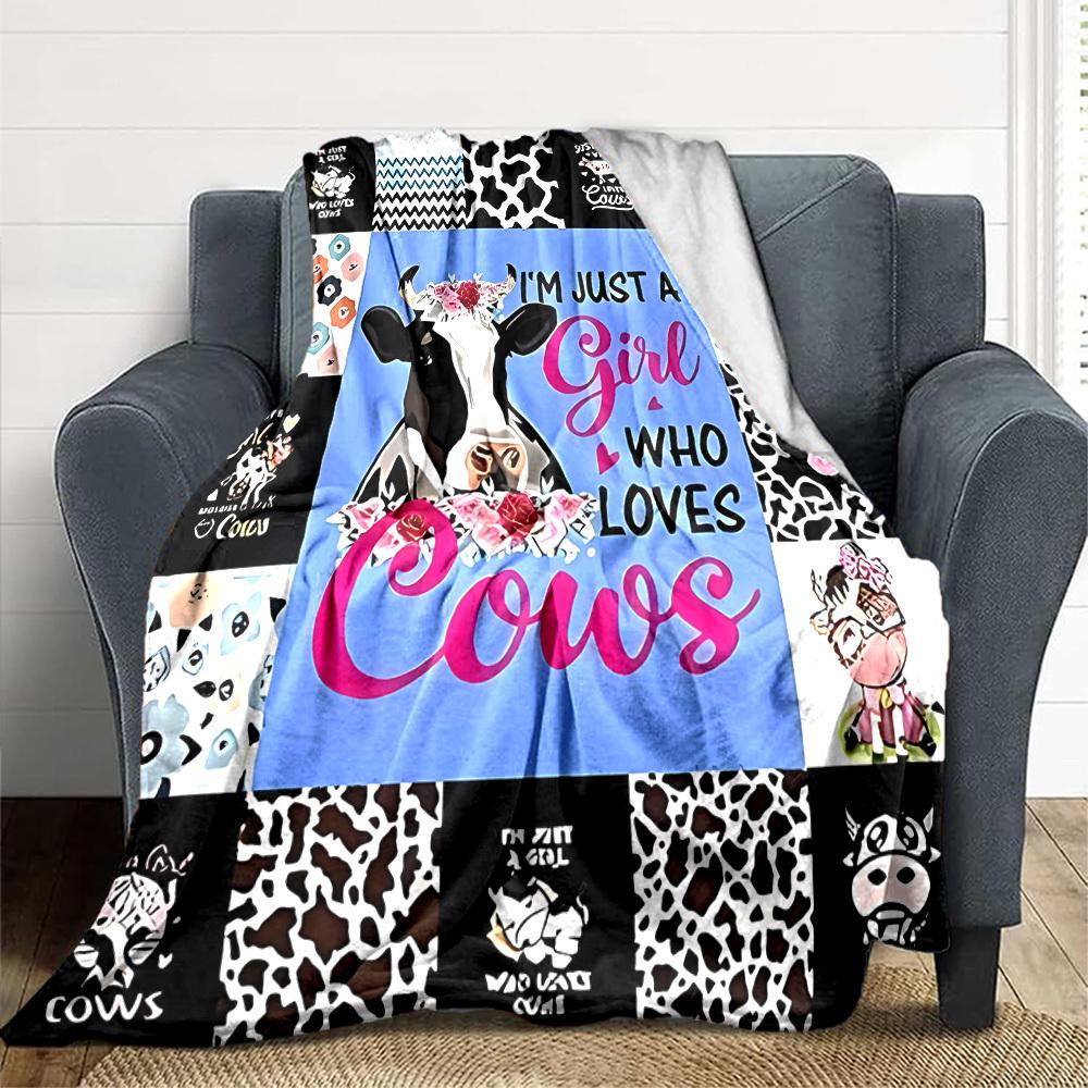 1pc Cow Lovers Blanket - Perfect Gift for Birthdays, Christmas & Halloween- Soft, Warm & Versatile Yy250909113