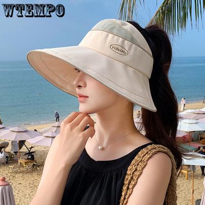 Damen Sonnenhut im koreanischen Stil Leerer Oberteil Sonnenhut Sommer Outdoor Atmungsaktiv UV-beständig Sonnenhut