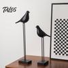 Acentos de Design de Interiores Modernos Pássaro Preto e Branco Escultura de Arte Minimalista para Mesa de TV Acessórios Armário Estante Mesa de Escritório,