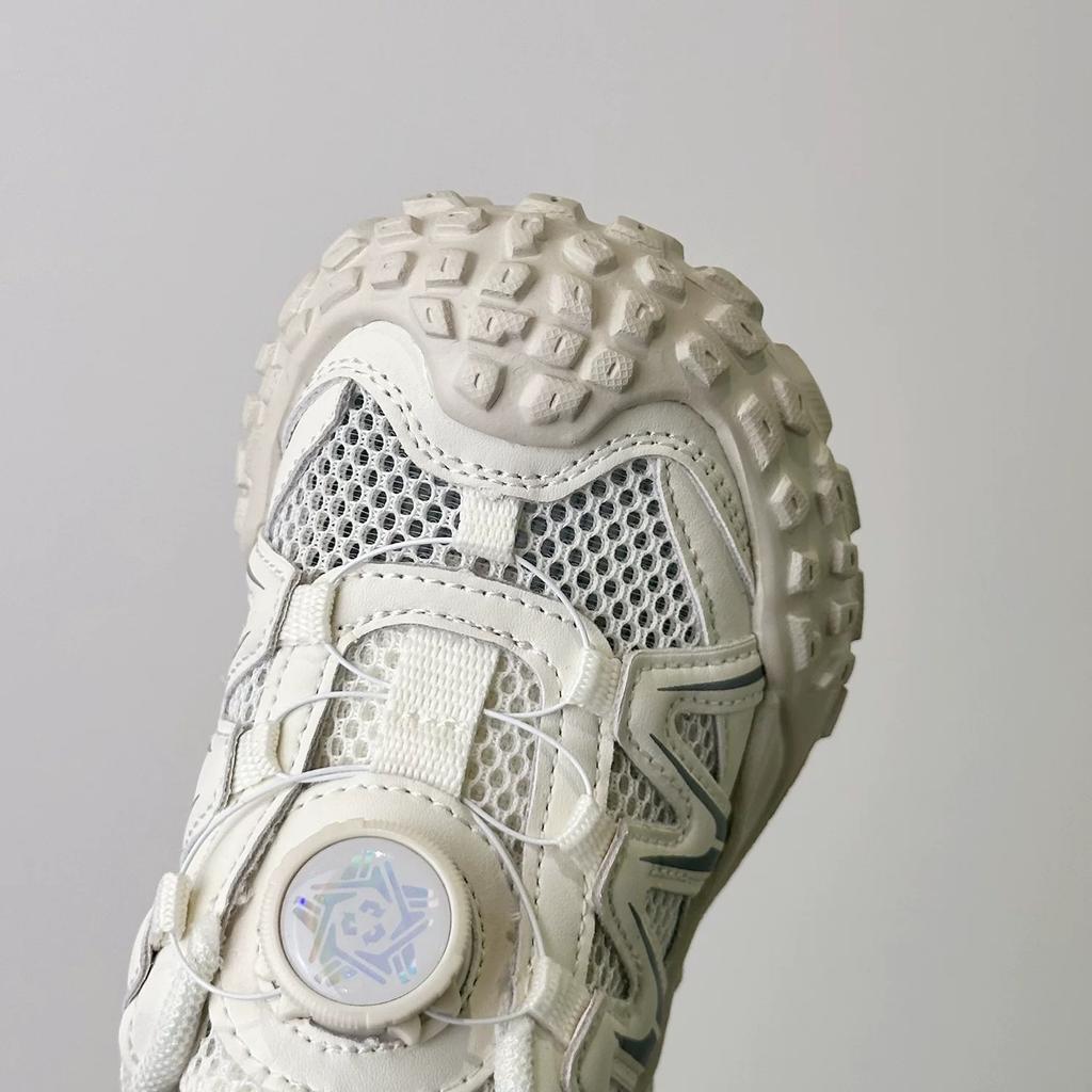 Children's net shoes 2025 spring and summer new girls single net breathable casual sports shoes rotating buckle boys dad shoes