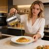 Recipiente para Gordura de Bacon com Peneira e Tampa 1.5/2L Recipiente de Aço Inoxidável para Armazenamento de Óleo de Fritura Pote de Armazenamento de Gordura Alça de Fácil Pegada à Prova de Vazamentos