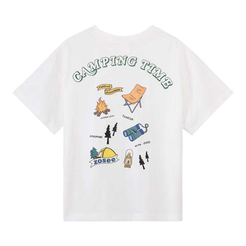 

ZUOXI Boys Pure Cotton Short Sleeve Print T-Shirt 160