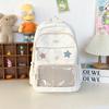 Y2K Cute Star Transparent Backpack Ita Bag for Girls Comic Badge Large Capacity Women Backpacks Fashion Students School Bags