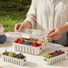 Snack Box Portable Charcuterie Container Divided Serving Tray for Pantry Work Picnic Camping Travel Office School Refrigerator