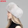 JERYAFUR Women Faux Fur Winter Hat, Thick Fluffy Grey Plush Warm Fashion Ladies Cap for Cold Winter Outdoor
