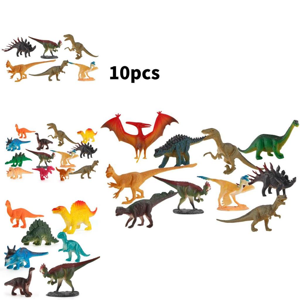 Dinosaur Static Figures Pack With Durable Plastic Material For Gift And Play