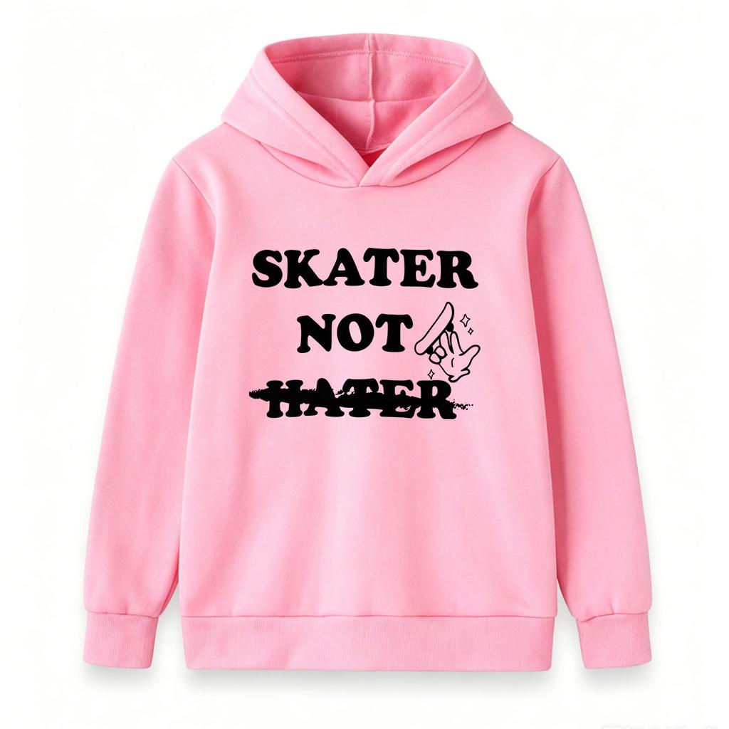 Kids Boys Girls Crewneck Hoodie, Casual SKATER NOT Skateboarding Graphic Pullover Sweatshirt, Soft Lightweight Long Sleeve Top for Daily Wear Skate Lo