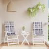 VidaXL Garden Chair Cushions High Back Set of 2 Checkered Grey 314128