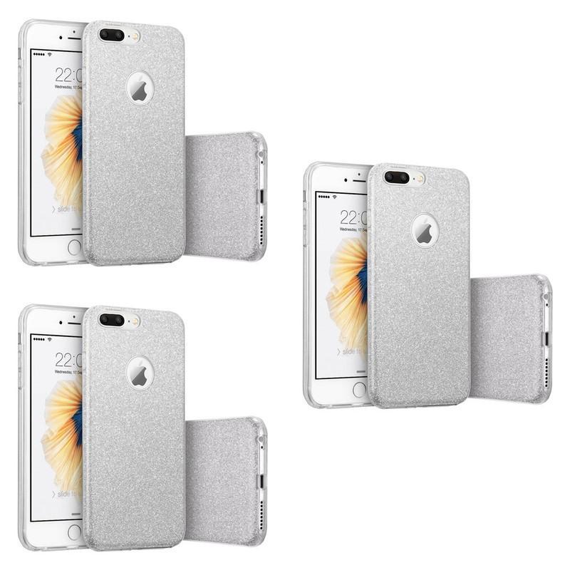 For Apple Iphone 7 Plus Protective Tpu Pc Glitter Phone Case With Full Coverage For Shock Absorption