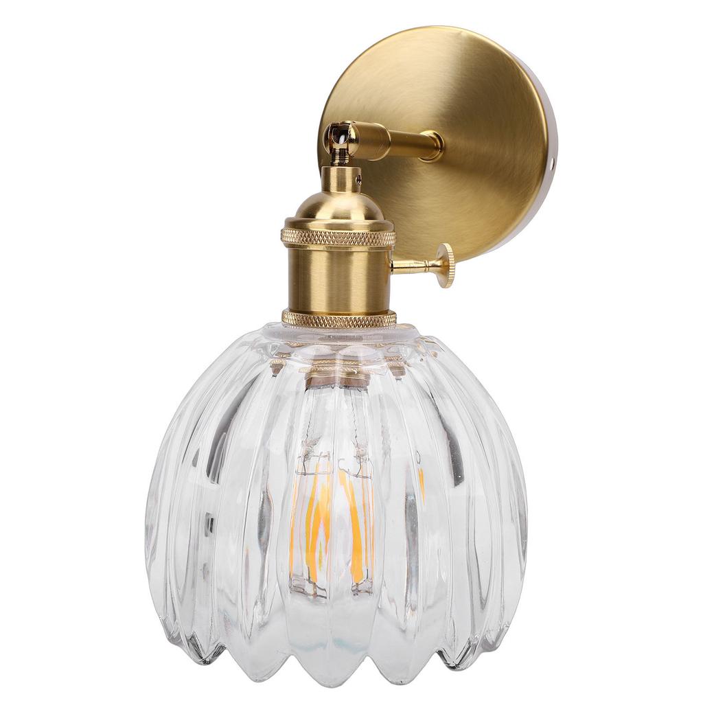 Wall Sconce Glass Lampshade Minimalist Aluminum Alloy Vintage Wall Lamp for Cafe Bedroom Restaurant