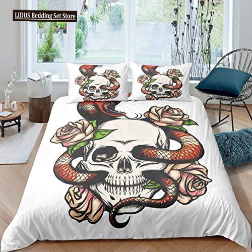 Kwiat Węża Trawa Księżyc Poliestrowy Komplet Poszewek na Kołdrę Dla Dzieci Chłopców Dziewczynek Motyl Zwierzęcy Pokrowce na Kołdrę z Poszewkami Rozmiar Twin