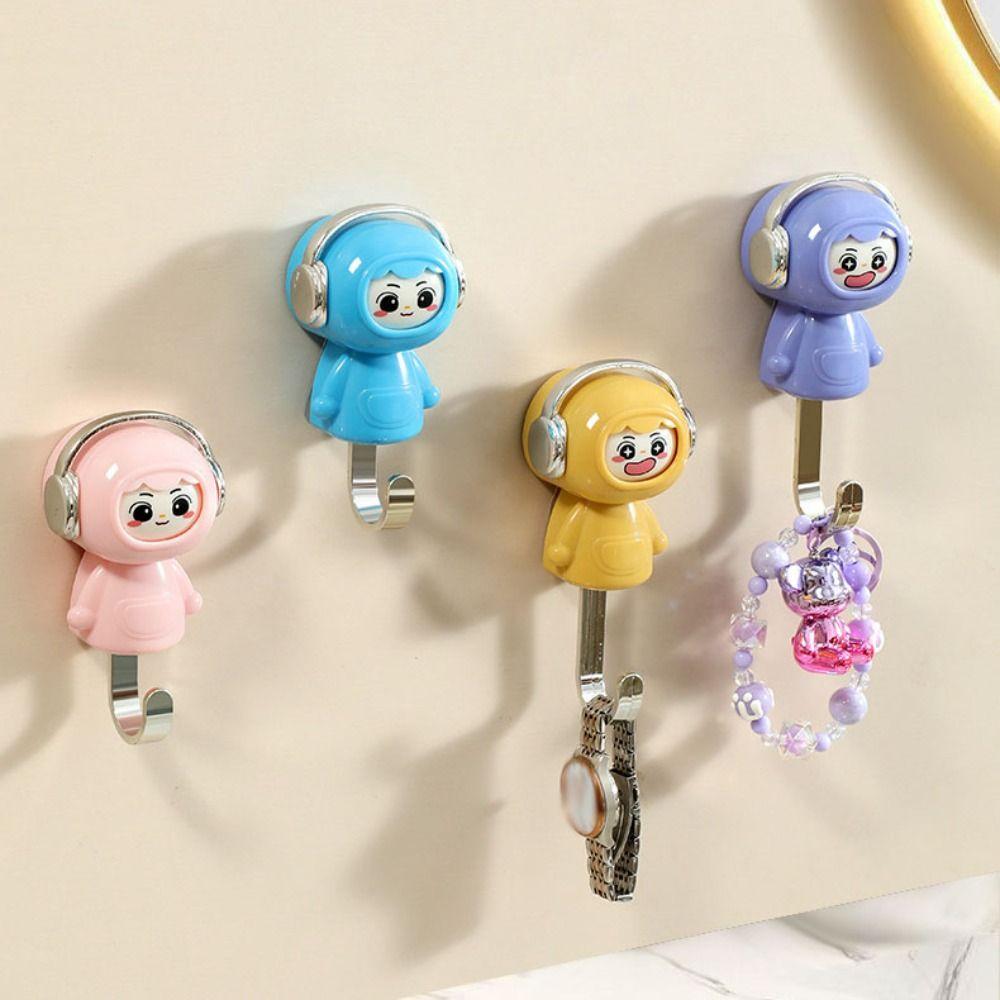 Cute Style Decorative Hooks No Hole Organization Hooks Face Changing Hook  Entrance Decor