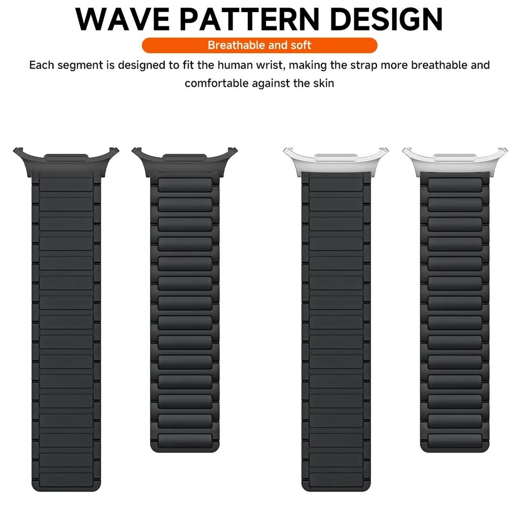 No Gaps Silicone Strap for Samsung Galaxy Watch 7 Ultra 47mm Quick Magnetic Band Sport Bracelet for Galaxy Watch Ultra Wristband