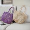 Hollow Cotton Rope Handwoven Fishnet Bag - Lazy Vintage Cotton Shoulder Tote for Beach Vacation
