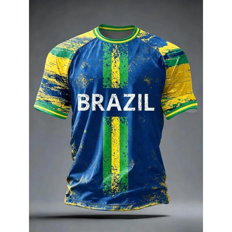 2026 New Brazil Football Jersey T Shirt Brazilian National Team Shirt O Neck Oversized Casual Streetwear Mens Apparel Fan Jersey