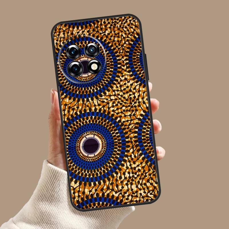 Étui en Tissu à Motifs Wax Africain Pour OnePlus Nord CE 5 2 3 4 Lite N20 N30 OnePlus 15 13 12 11 9 10 Pro 13R 10T 13T Coque