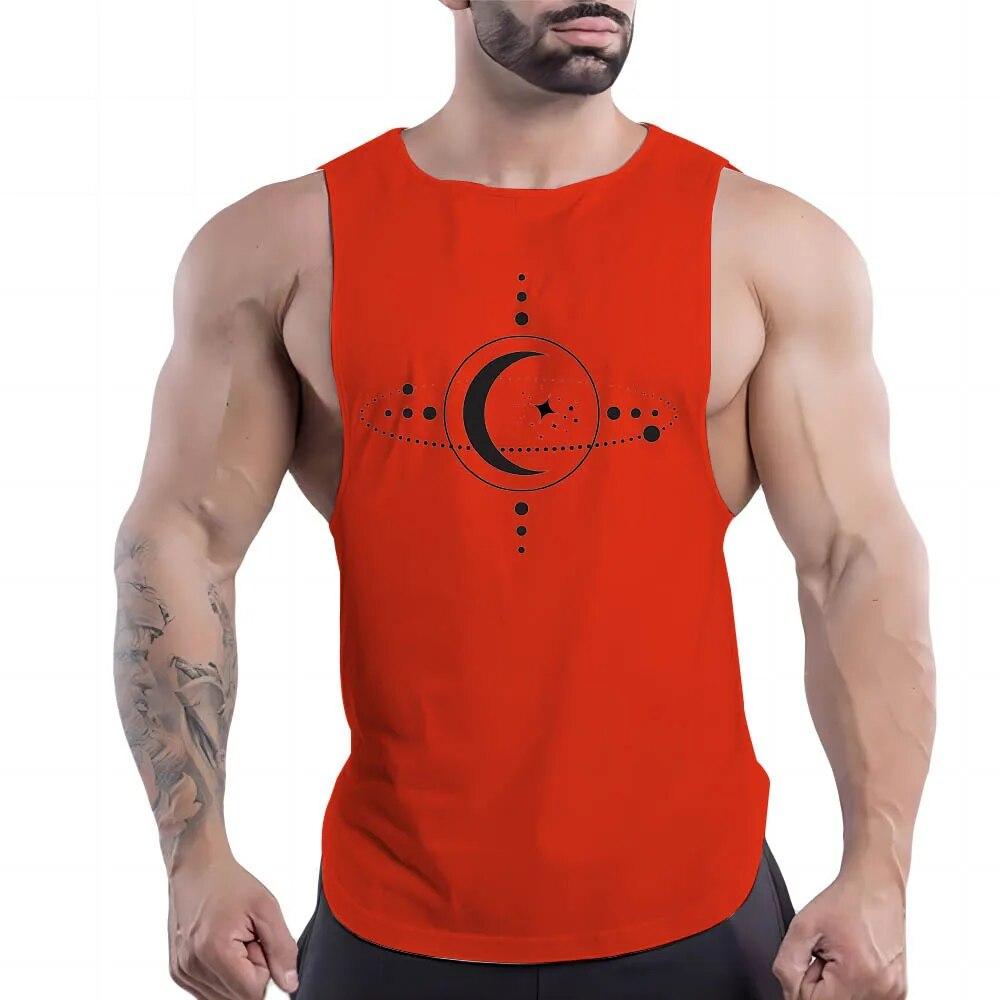 Vier Jahreszeiten Erwachsener Rundhals Alltag Casual 2D-Druck Sportstil Mehrfarbig Bequem Leicht Schnelltrocknend Top Weste