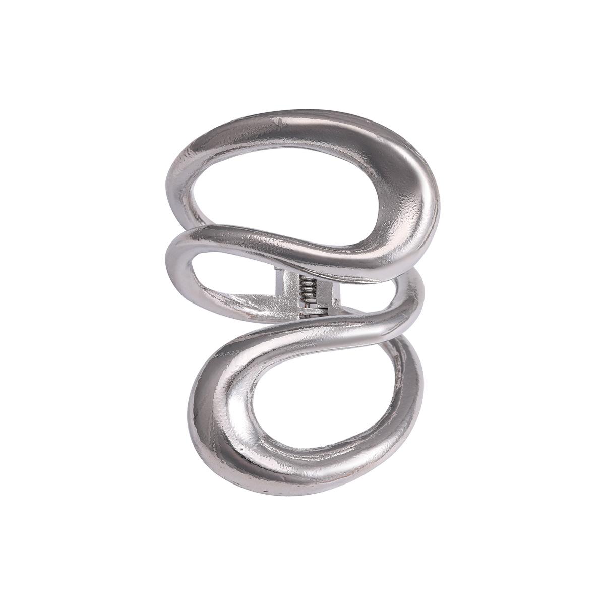 

Преувеличенные металлические полые геометрические регулируемые открытые браслеты для женщин и мужчин, уличные хип-хоп панк-ювелирные изделия, аксессуар для вечеринки