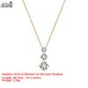 EFFIE QUEEN Stainless Steel 18k Gold Round Cut Zirconia Pendant Necklace Banquet Jewelry for Women, Wedding Party Gift STKN08