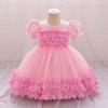 Baby Girl Princess Dress Toddler Birthday Party Gown Wedding Flower Puff Sleeve Performance