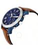 Grant Men's Chronograph Watch: 44mm Two-tone Stainless Steel Case, Blue Roman Numeral Dial, Brown Leather Strap, 50m Water Resistant FS5151