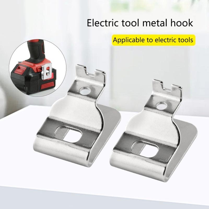 4Pcs Space Saving Metal Workshop Hook Electric Drill Belt Clip for Tool Storage In Garage or Workbench