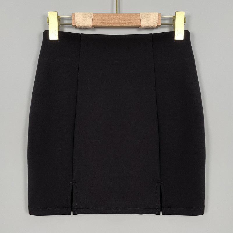 Slimming High-Waist Dongdaemun Skirt: Sexy Slit, Body-Conscious Fit for Women