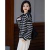 Demana Women's Striped Hooded Wool Blend Knit Sweater
