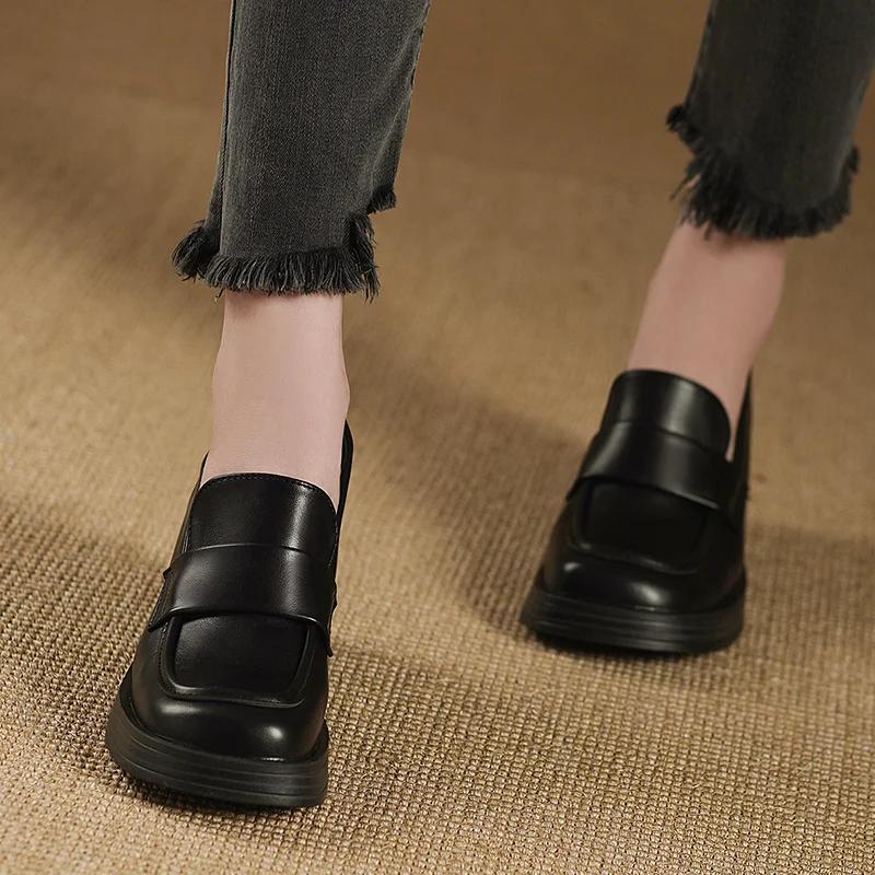 

Новая Мода Круглый Носок Закрытый Высокий Каблук Туфли Удобные Водонепроницаемые Стол Толстый Каблук Повседневная Женская Обувь De Mujer 36