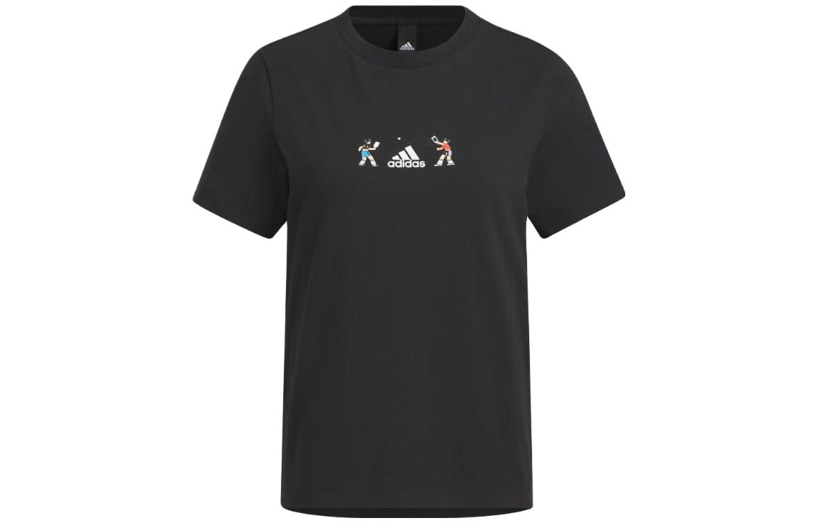 Adidas X SEEBIN T Shirts Women s Black Crew Neck Moderate Straight Fit HY2862 S