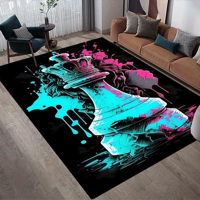 1pc Chess Print, Design Area Rug - Soft, Anti-Slip, and Durable Gaming Room Decor for Bedroom, Living Room