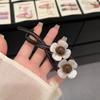 Elegant Flower Hairpin for Women Girl Simple Solid Plastic One Word Twist Clip Hairpin Shark Clip Headwear Hair Style Accessorie