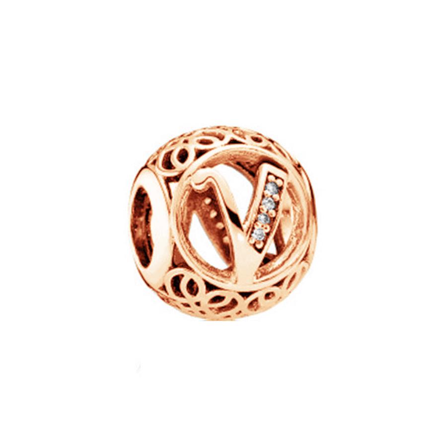 Fine Sparkling Spherical A-Z 26 Lucky Letters Charm Beads Fit Original European Bracelets Diy Women Jewelry Gifts