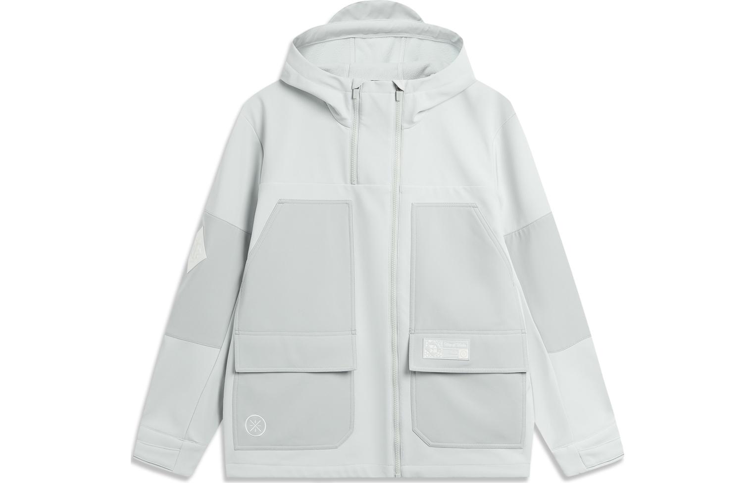 Li Ning Basketball Collection, Wade Christmas Collection, Long Sleeved Hooded Loose Fit Fleece Lined Jacket Men s AFDU571-2 XL
