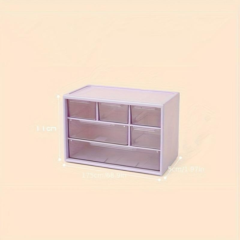 6-compartment Drawer-style Table Storage Compartmentalized Dressing Table Storage Rack Small Items Desktop Storage Box