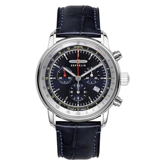 ZEPPELIN Mens Watch LZ 14 Marine 8888-3 Quartz 5 ATM Water Resistant Mineral Glass Dark Blue Dial Stainless Steel